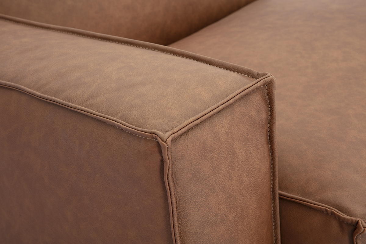 Linkes Eckmodul fr braunes Leder-Sofa SPLIT