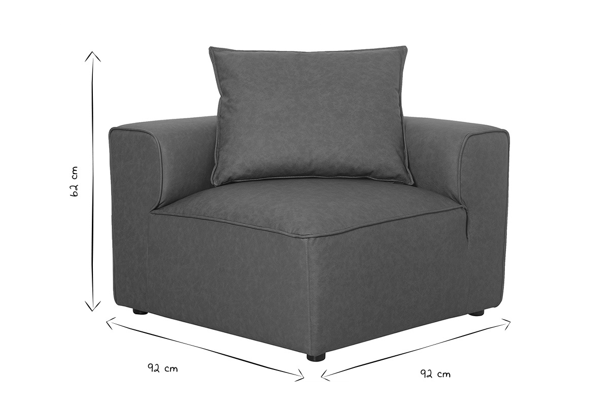 Linkes Eckmodul f�r braunes Ledersofa FERGUS