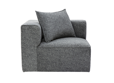 Linkes Eckmodul für Ecksofa in dunkelgrauem melierten Stoff KERRY