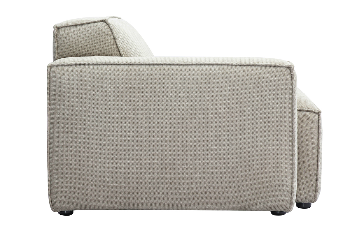 Linkes Eckmodul fr ein Sofa aus beigem Samt-Effekt Textil SPLIT