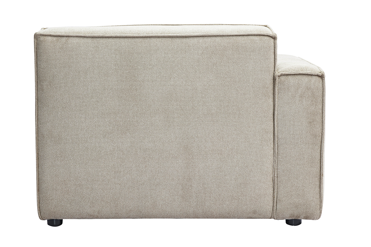 Linkes Eckmodul fr ein Sofa aus beigem Samt-Effekt Textil SPLIT