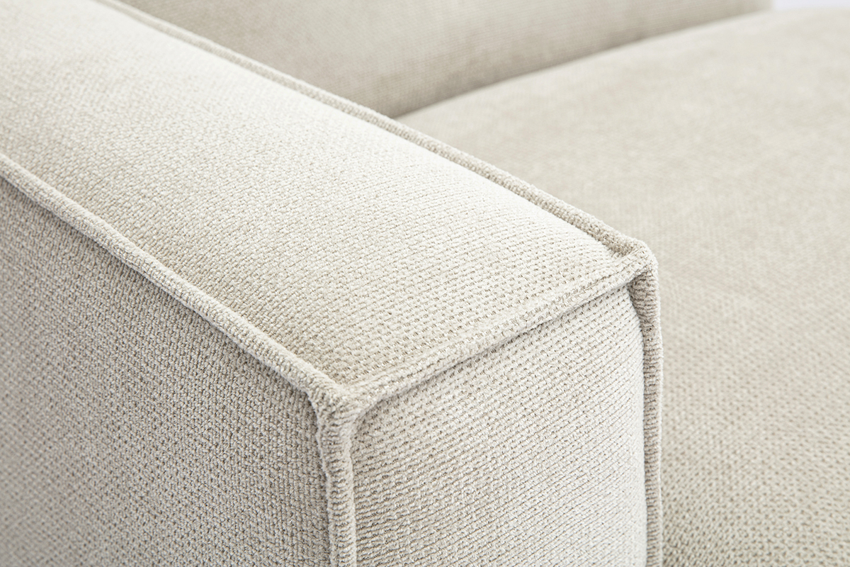 Linkes Eckmodul fr ein Sofa aus beigem Samt-Effekt Textil SPLIT