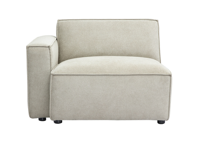 Linkes Eckmodul für ein Sofa aus beigem Samt-Effekt Textil SPLIT