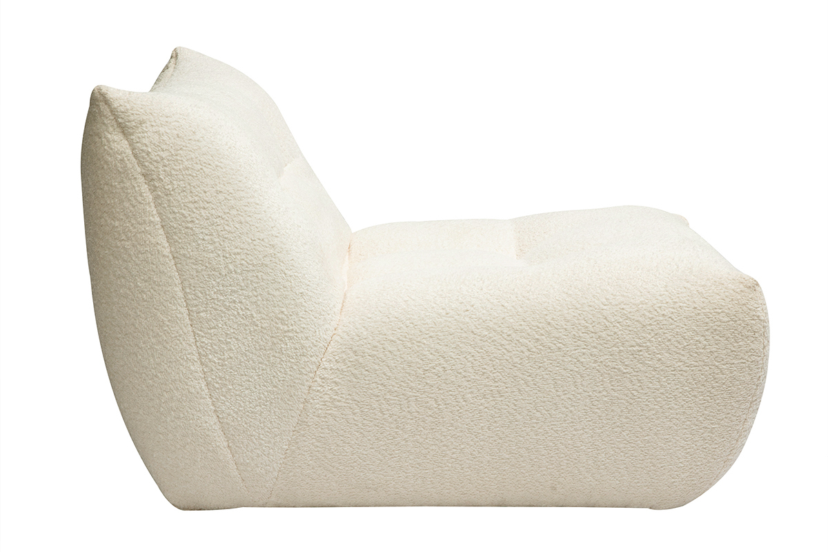 Lounge-Sessel aus Boucl-Stoff in gebrochenem Wei BUMPY