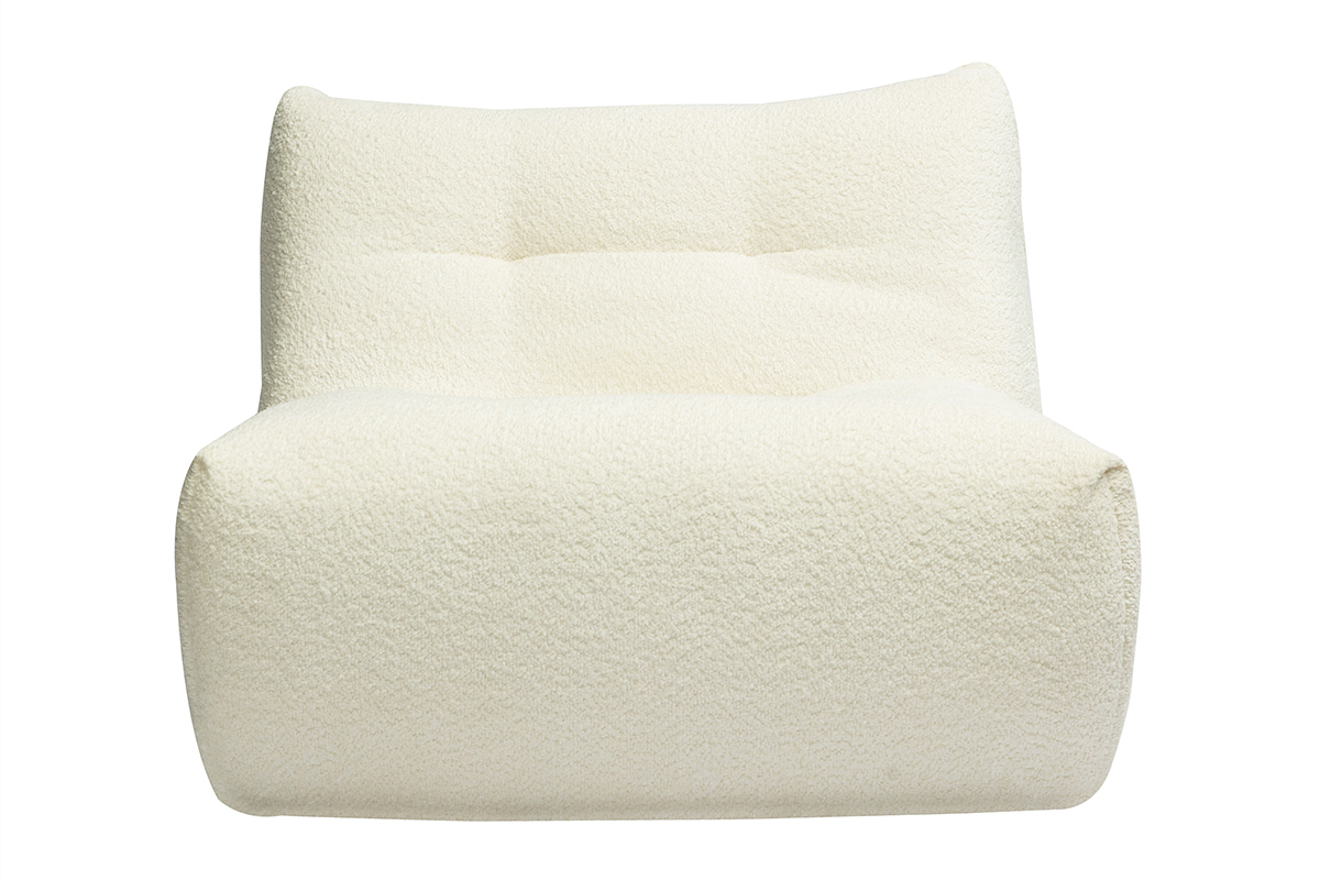Lounge-Sessel aus Boucl-Stoff in gebrochenem Wei BUMPY