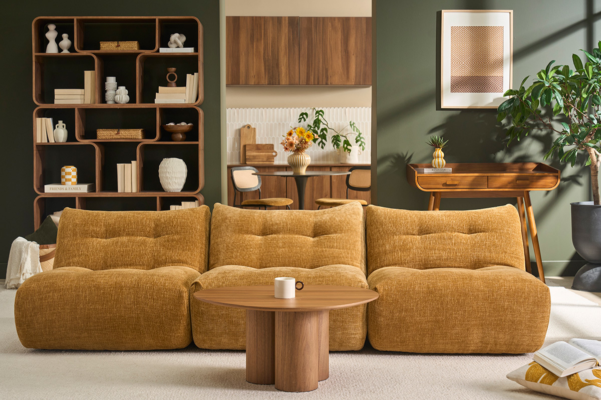Lounge-Sessel in bronzefarbenem Samt-Effekt Stoff BUMPY