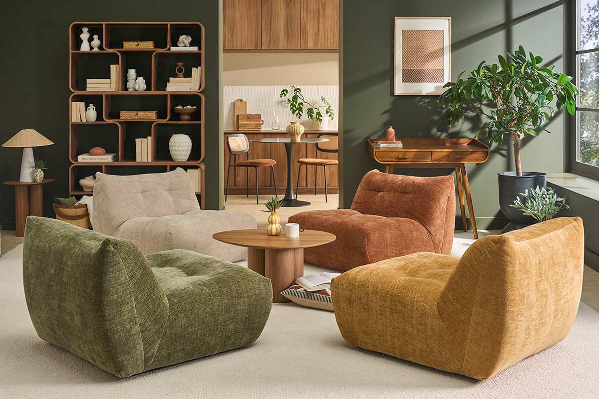 Lounge-Sessel in bronzefarbenem Samt-Effekt Stoff BUMPY