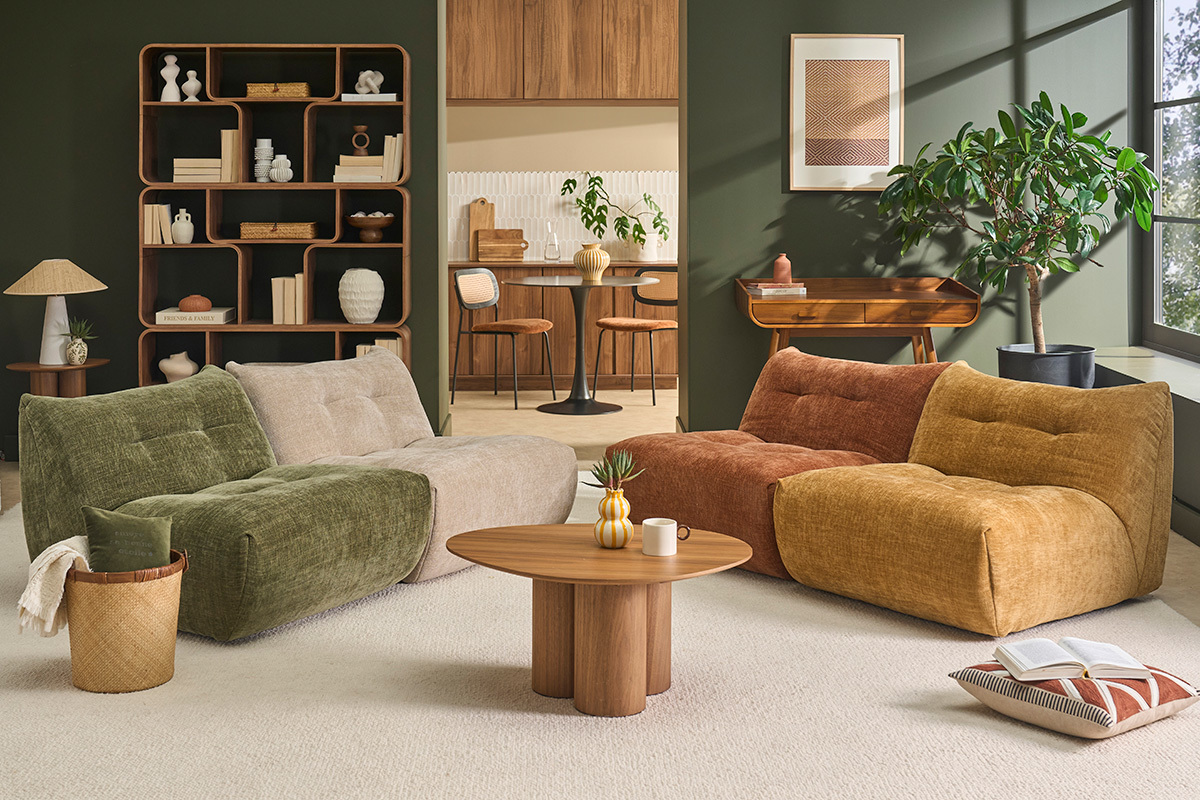 Lounge-Sessel in bronzefarbenem Samt-Effekt Stoff BUMPY