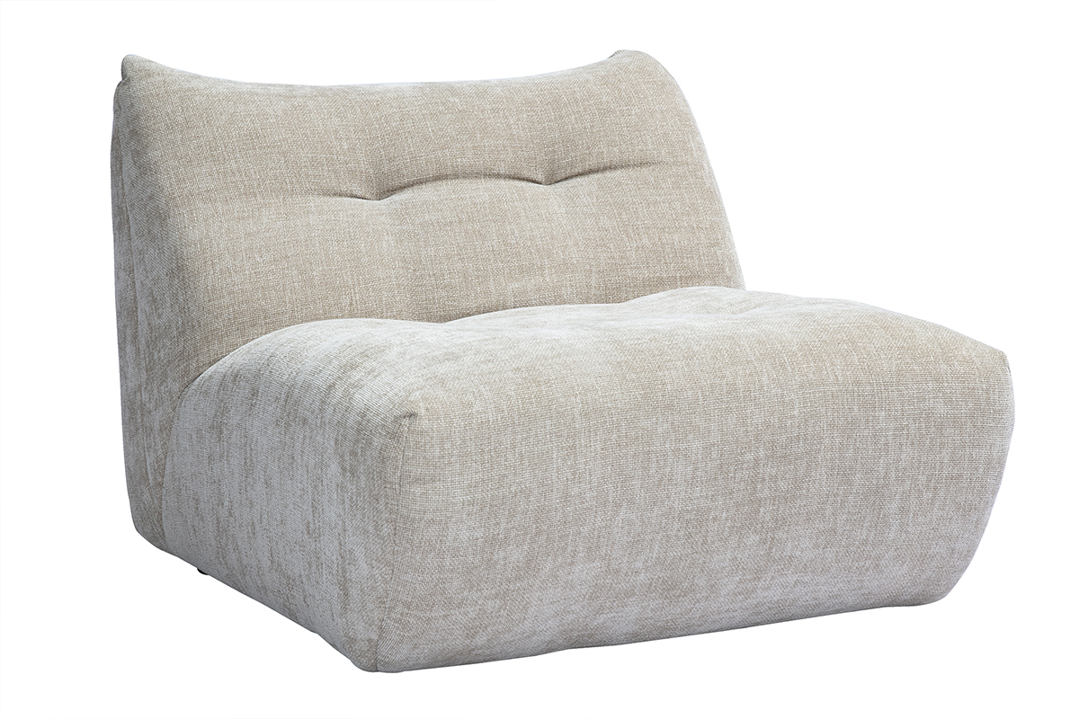 Lounge-Sessel in taupefarbenem Samteffekt-Stoff BUMPY