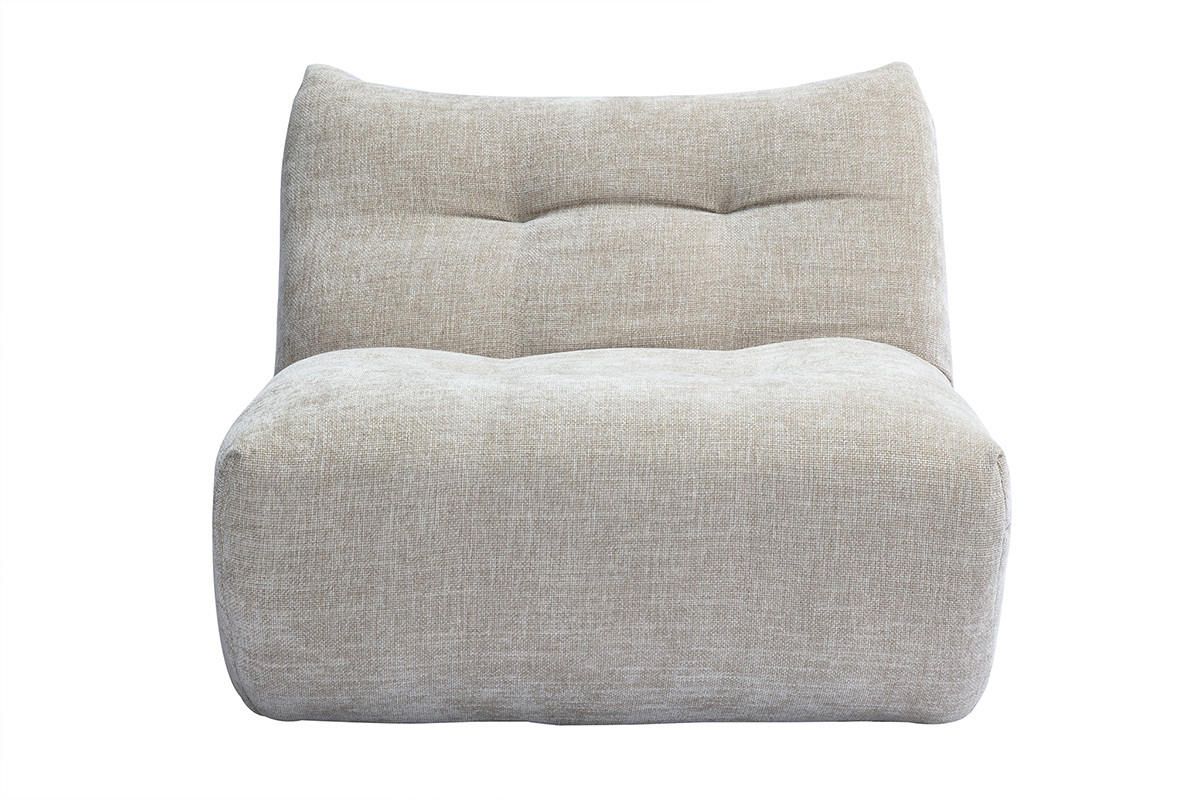 Lounge-Sessel in taupefarbenem Samteffekt-Stoff BUMPY