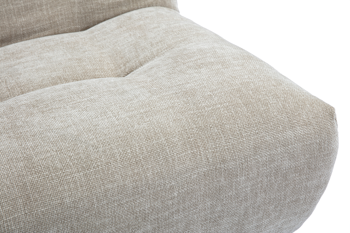 Lounge-Sessel in taupefarbenem Samteffekt-Stoff BUMPY