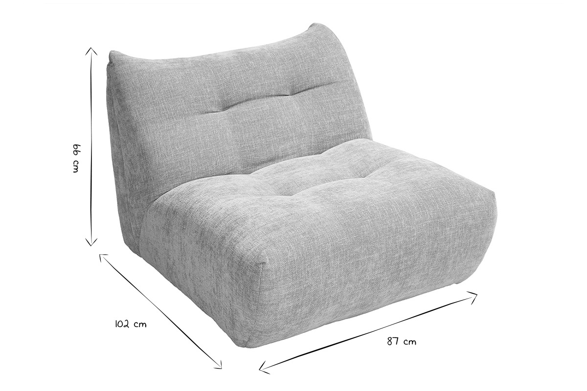 Lounge-Sessel in taupefarbenem Samteffekt-Stoff BUMPY