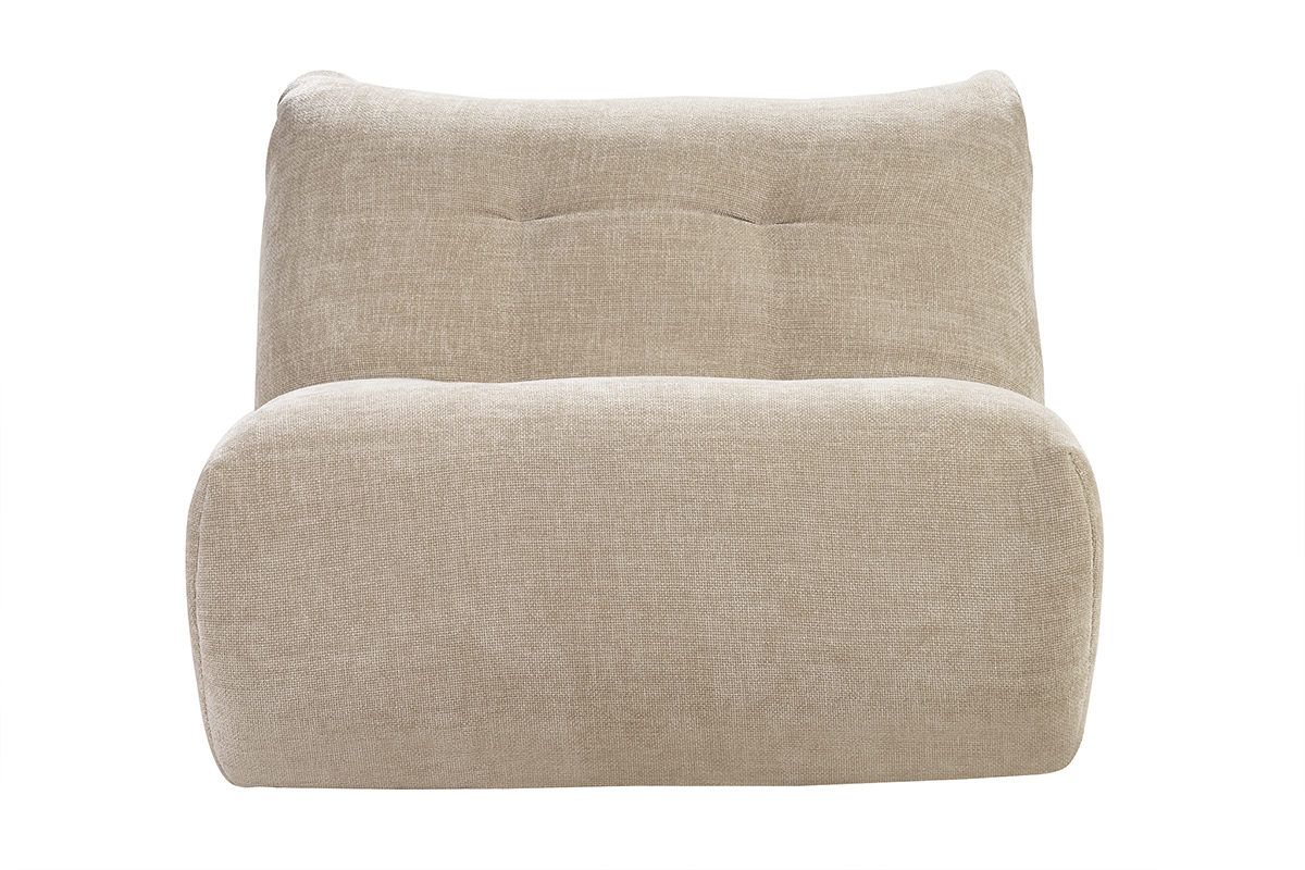 Lounge-Sessel in taupefarbenem Samteffekt-Stoff BUMPY