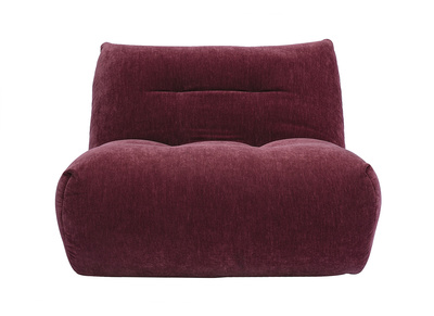 Loungesessel aus Stoff mit Samteffekt Pflaume BUMPY