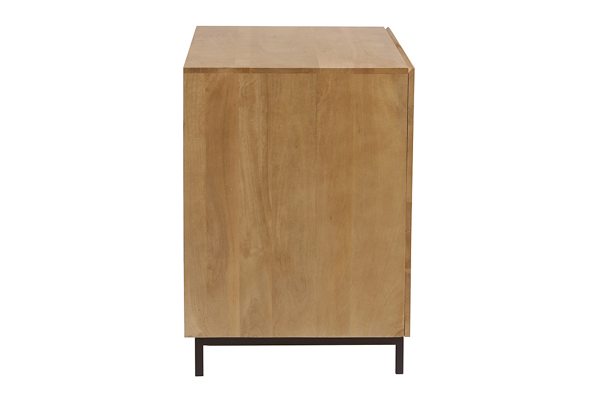 Badezimmerm�bel aus massivem Mangoholz, Seitenansicht, modernes und funktionales Design.