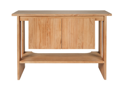 Massivholz-Badezimmerm&ouml;bel aus Teakholz L120 cm ALBE
