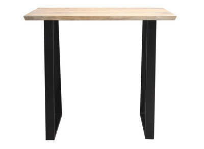 Massivholz Mangoholz und schwarzes Metall Bar-Tisch L120 cm VIJAY