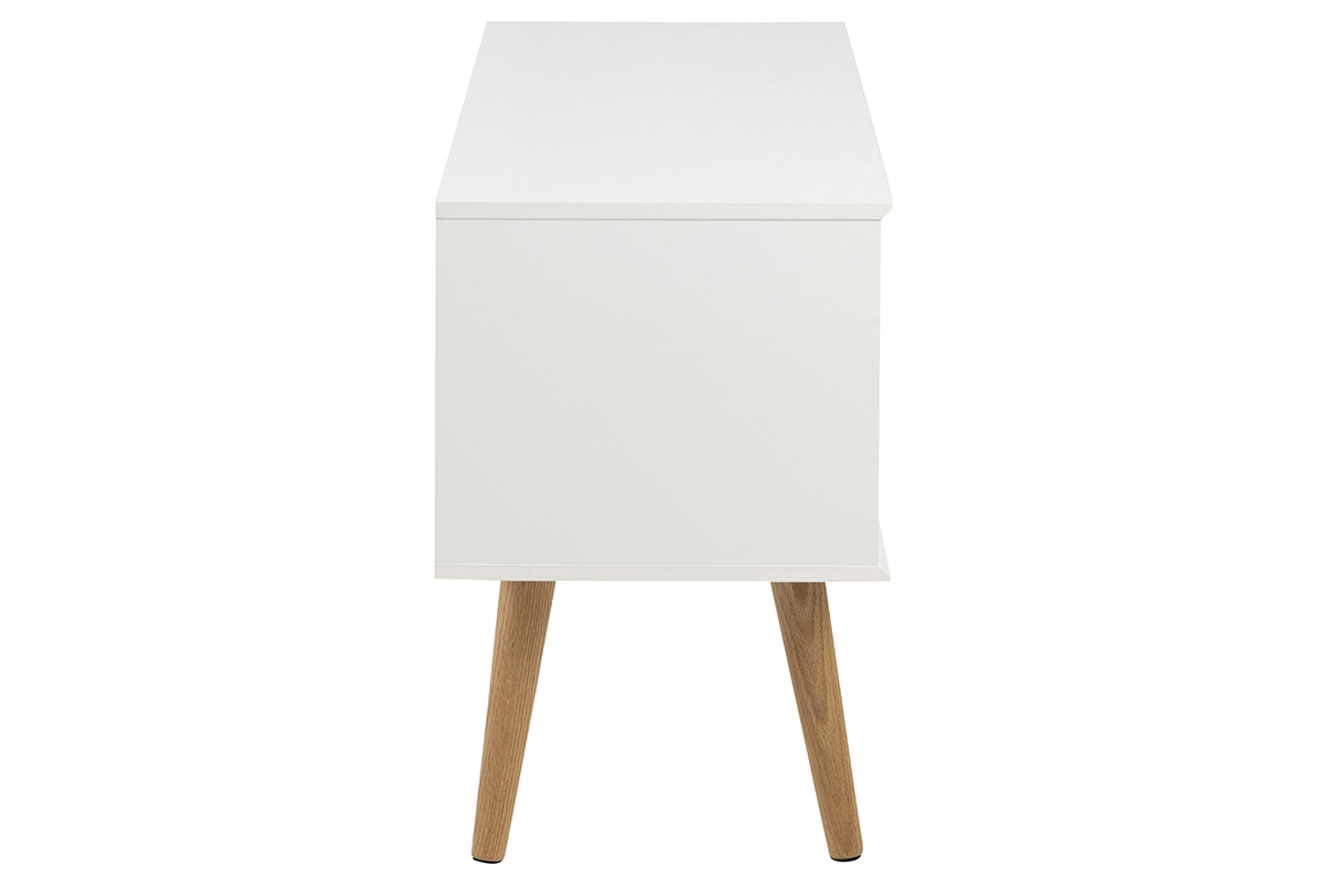 Mattweies skandinavisches Sideboard mit zentraler Nische und SNOOP-Ablage