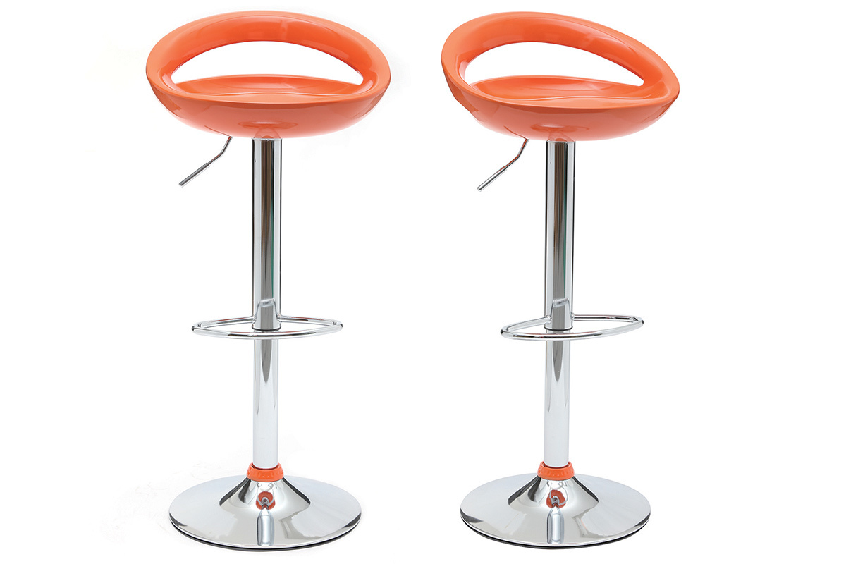 Moderner Barhocker / Kchenhocker Orange COMET (2 Stck.)