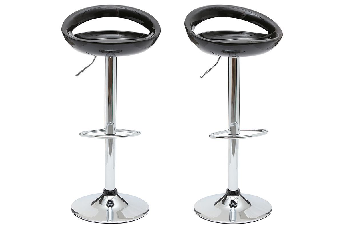 Moderner Barhocker / Kchenhocker Schwarz COMET (2 Stck.)