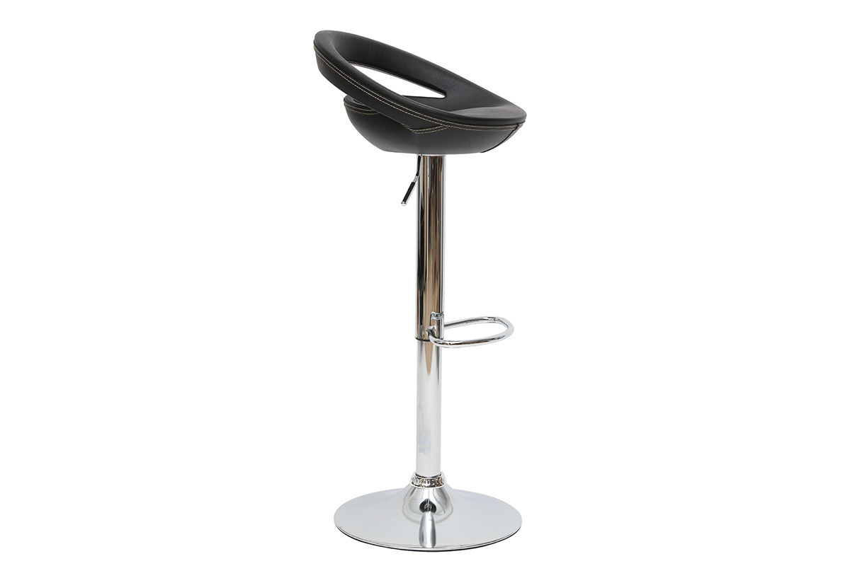 Moderner Barhocker / K�chenhocker Schwarz PVC COMET (2 Stck.)
