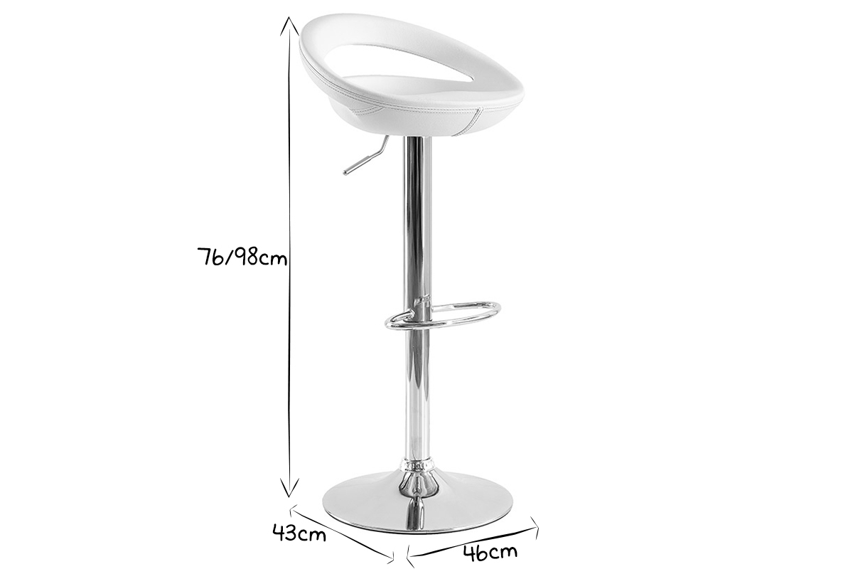 Moderner Barhocker / K�chenhocker Schwarz PVC COMET (2 Stck.)