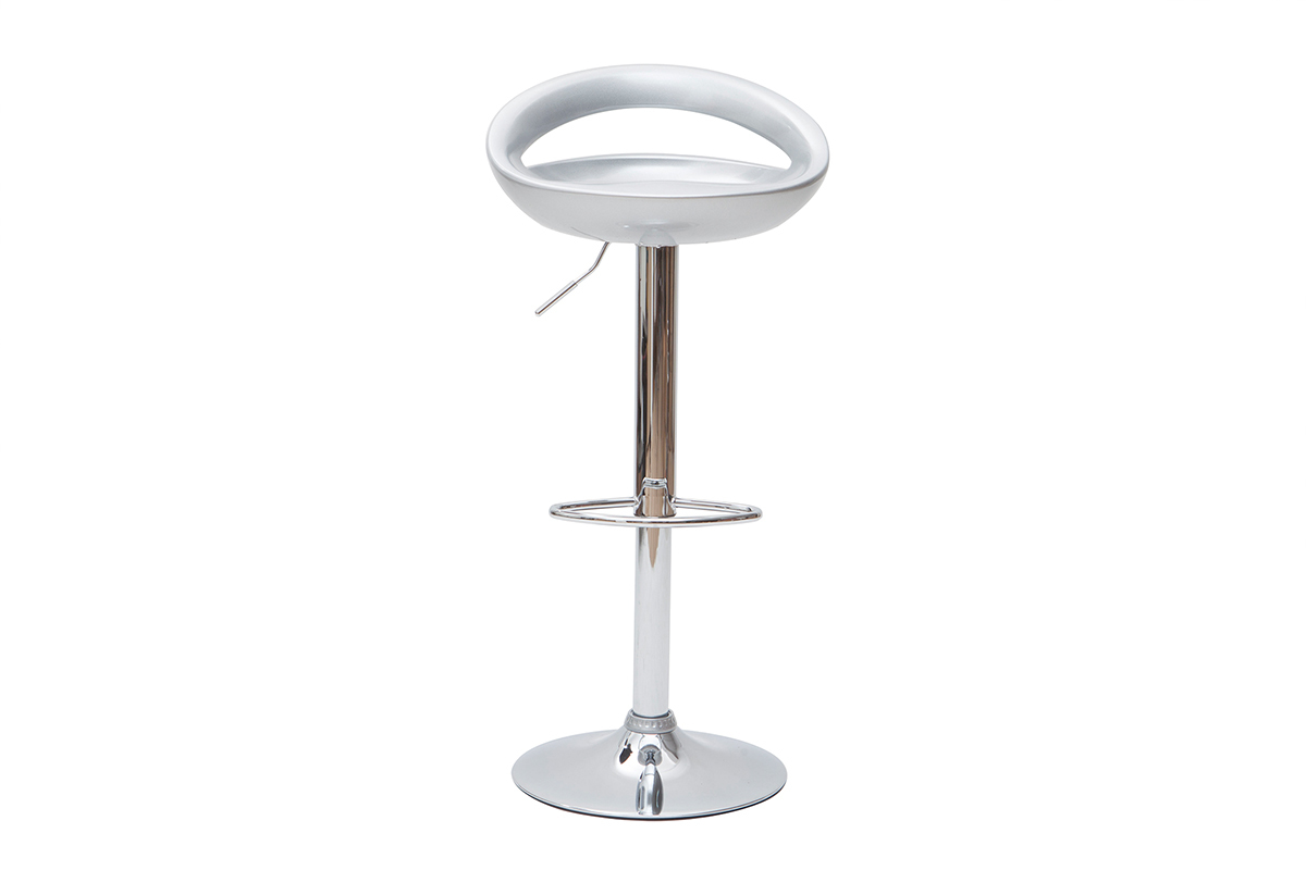 Moderner Barhocker / Kchenhocker Silber COMET (2 Stck.)