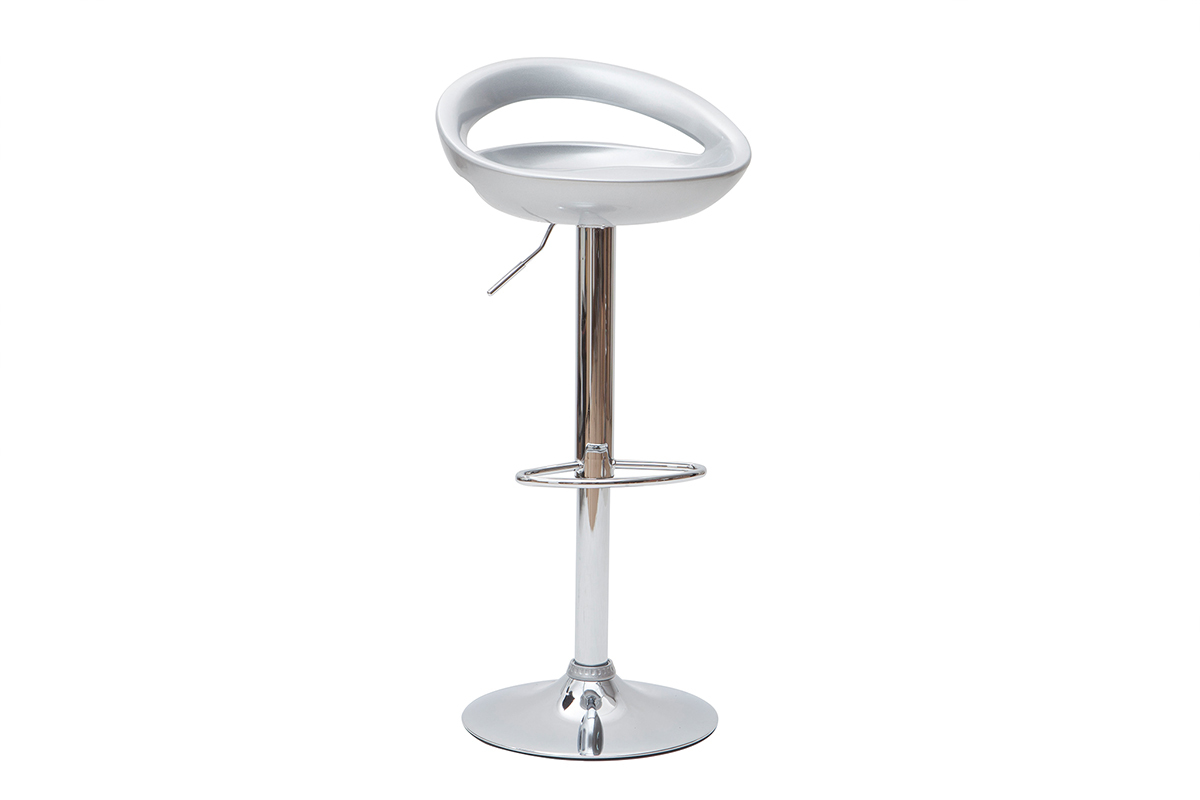 Moderner Barhocker / Kchenhocker Silber COMET (2 Stck.)
