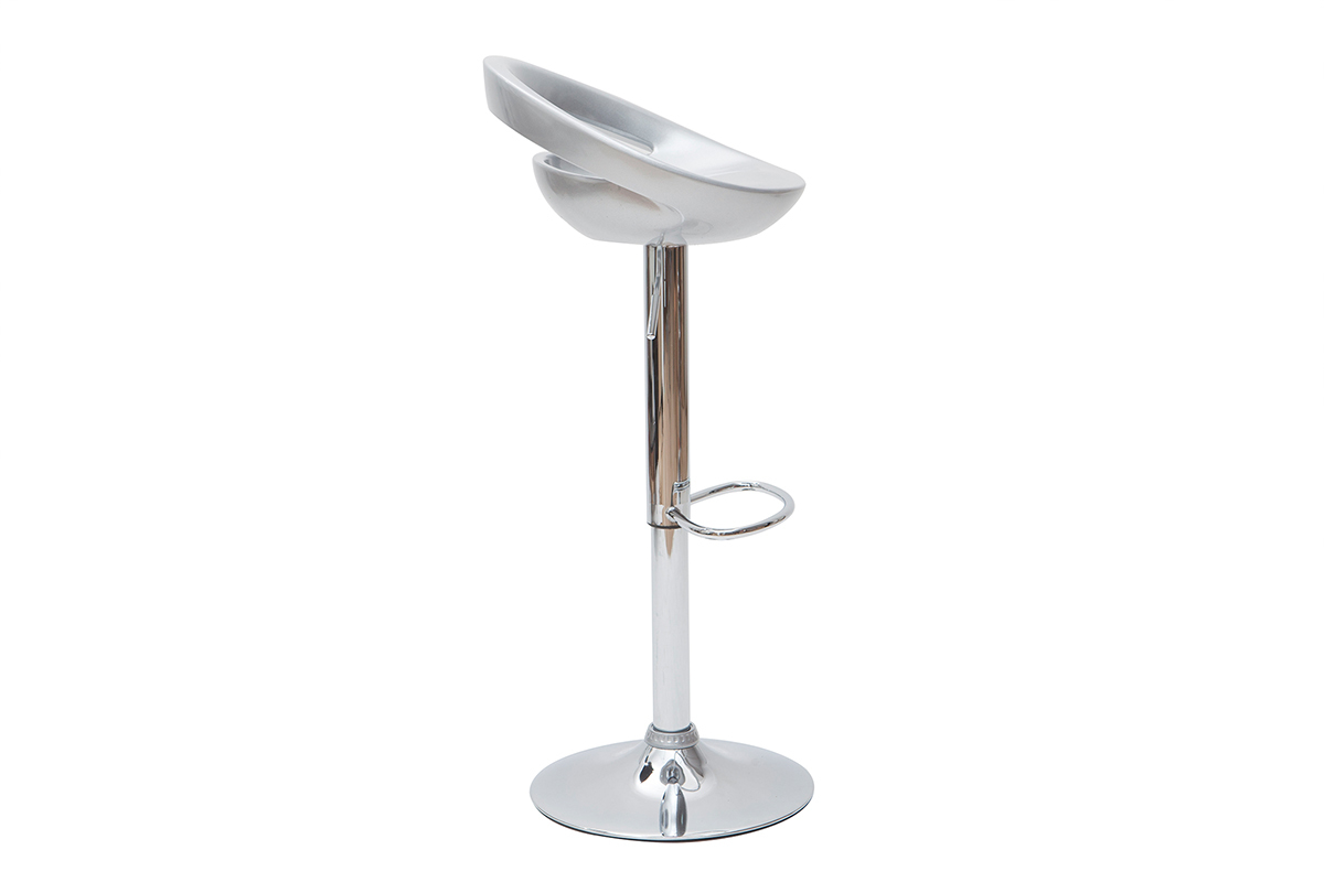 Moderner Barhocker / Kchenhocker Silber COMET (2 Stck.)