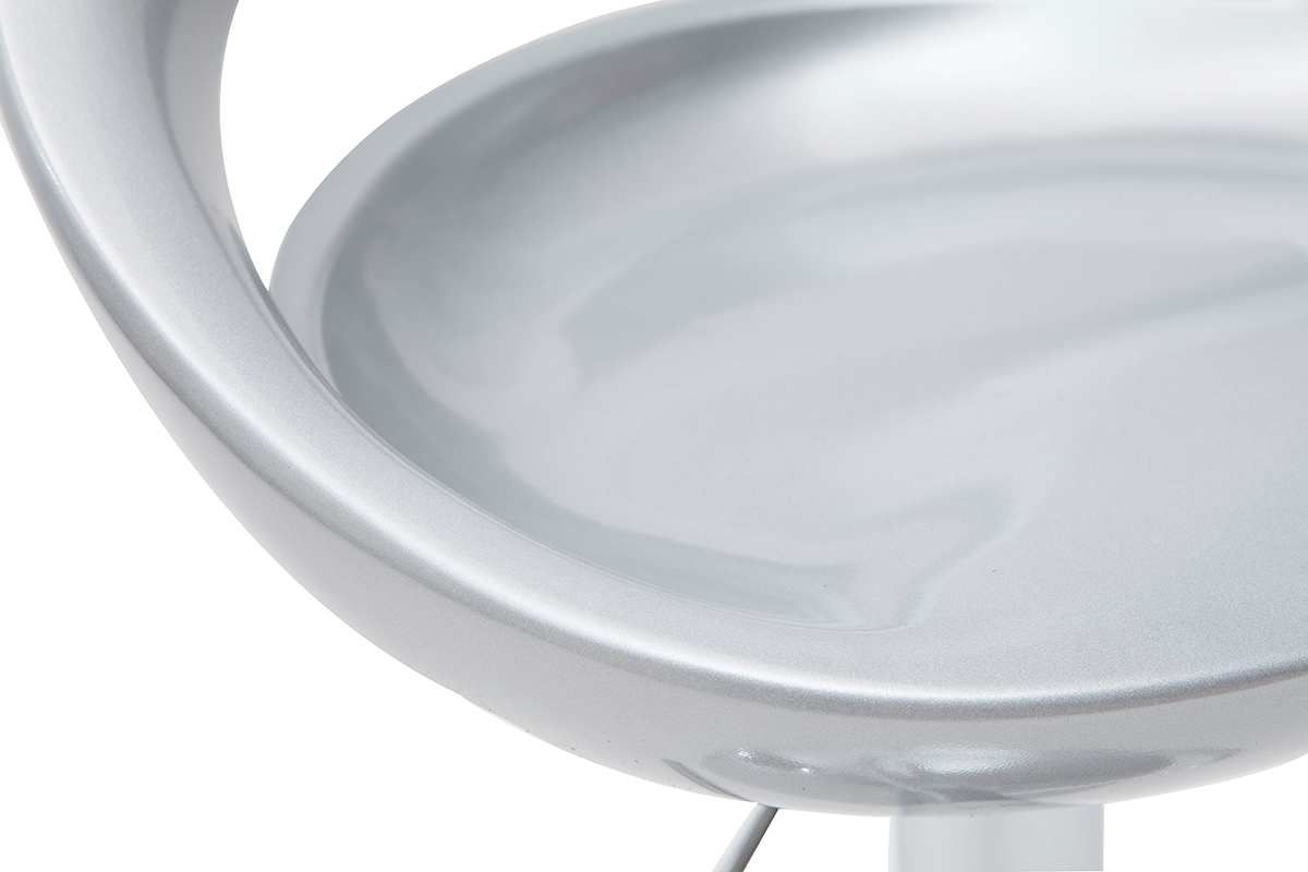Moderner Barhocker / Kchenhocker Silber COMET (2 Stck.)