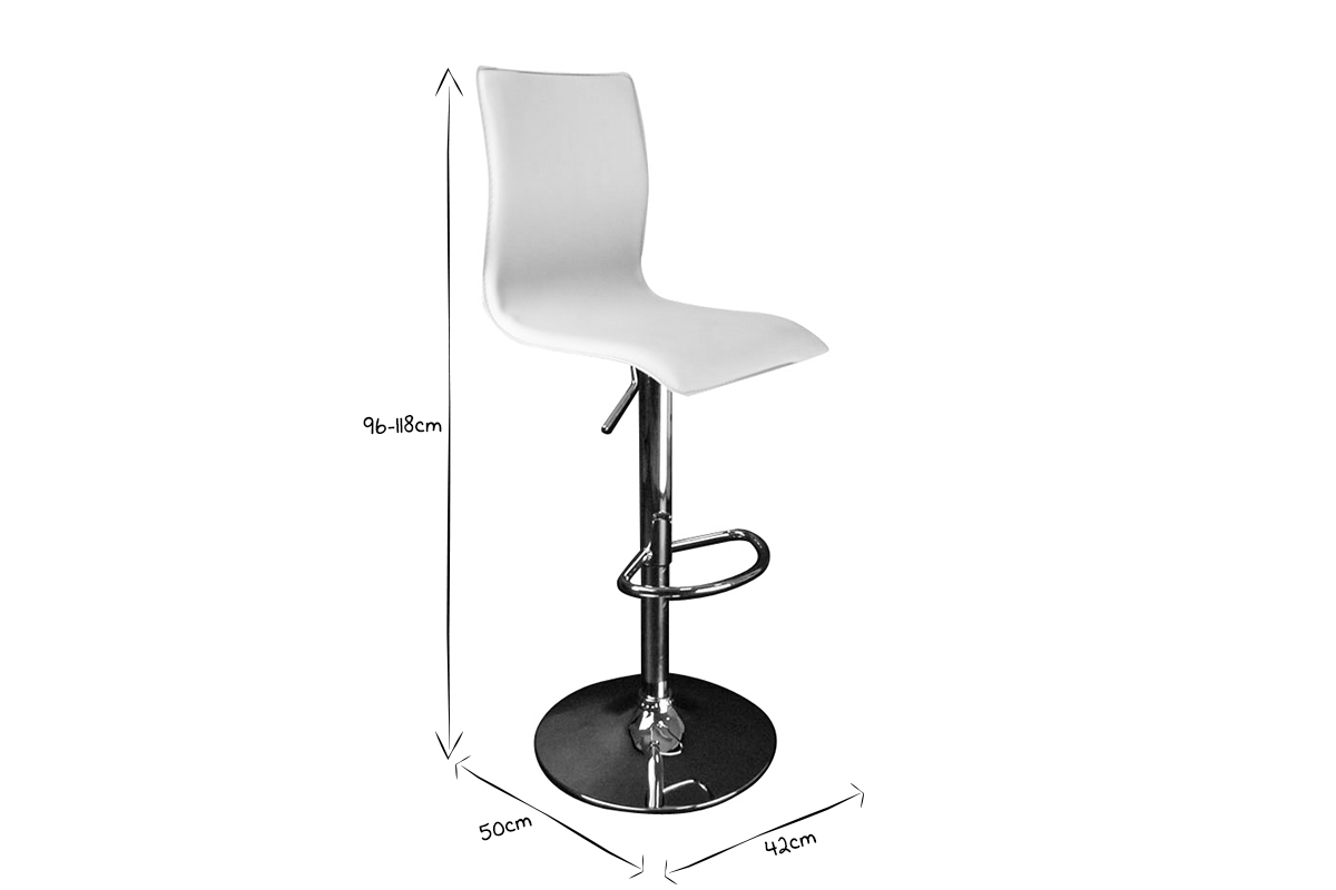 Moderner Barhocker / Kchenhocker SURF ALTO Wei (2 Stck.)