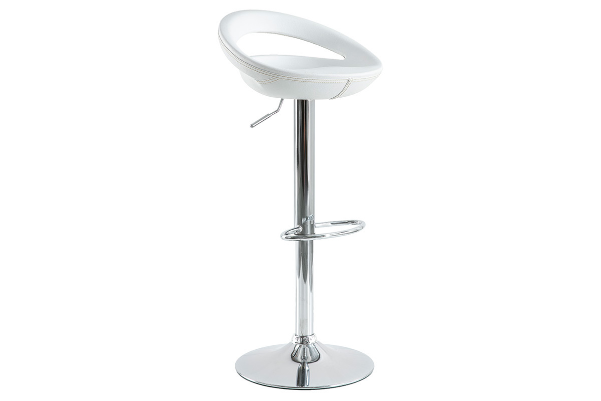 Moderner Barhocker / K�chenhocker Wei� PVC COMET (2 Stck.)