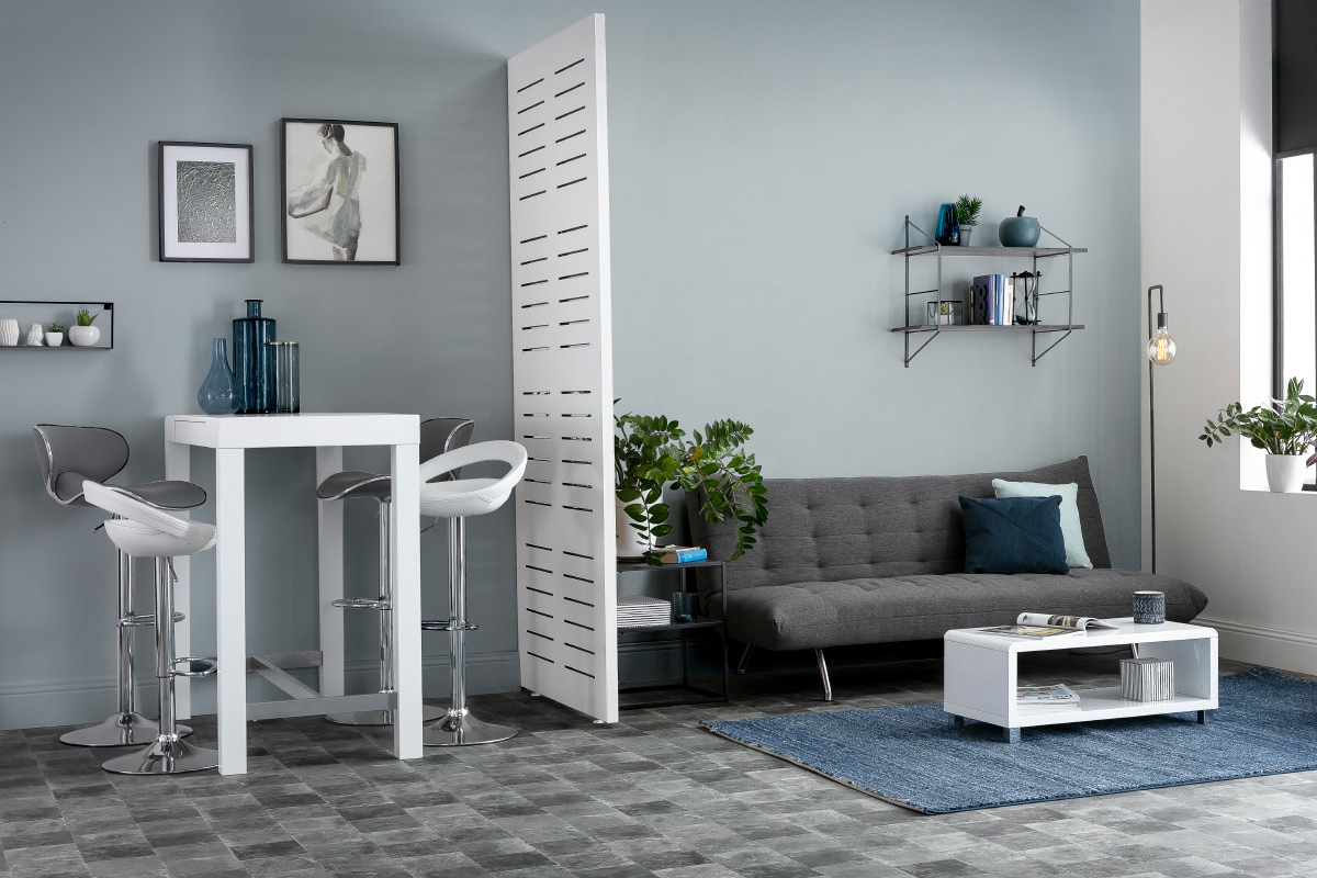 Moderner Barhocker / K�chenhocker Wei� PVC COMET (2 Stck.)