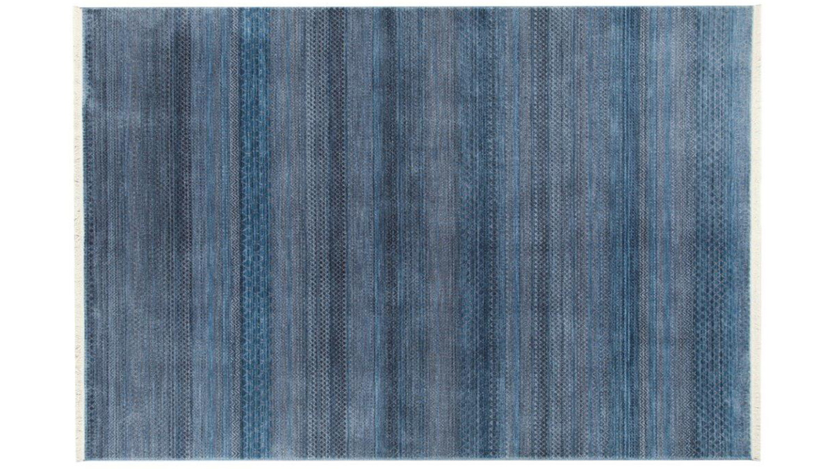 Moderner blau gemusterter Teppich 160 x 230 cm INDIGO