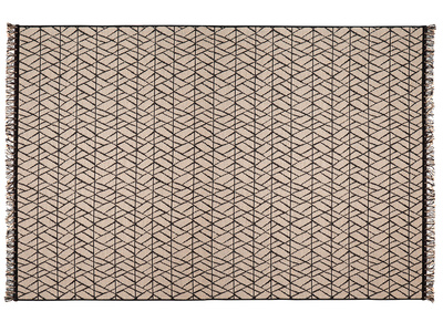 Moderner nat&uuml;rlicher Teppich mit grafischem Motiv in Schwarz 160 x 230 cm ETNICA