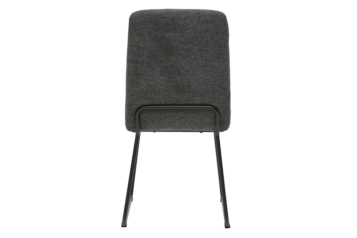 Moderner Stuhl aus grauem Stoff und schwarzem Metall MYST