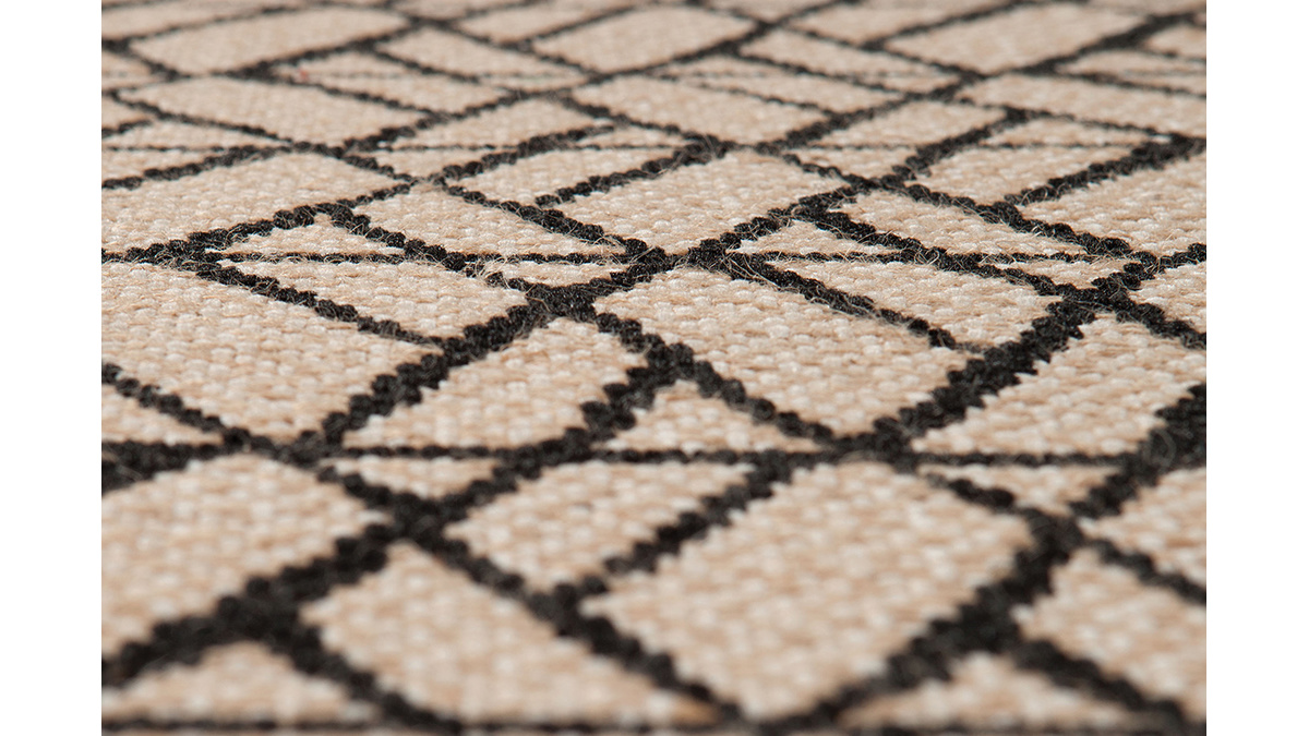 Moderner Teppich naturfarben mit grafischem Muster 120x170 cm ETNICA
