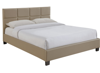 Modernes Bett für Erwachsene 160 x 200 cm graubraun SOLAL - Modernes Bett für Erwachsene 160 x 200 cm graubraun SOLAL