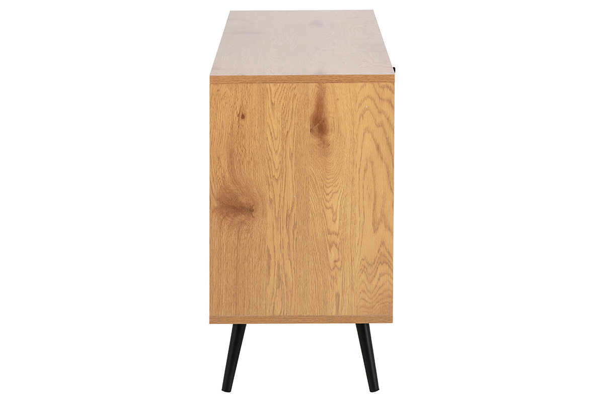 Modernes Sideboard in Eiche und Schwarz L124 cm MIKKA