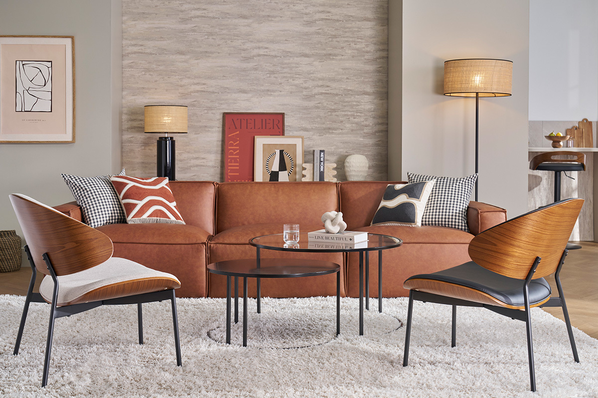 Modul rechts fr braunes Leder Sofa SPLIT