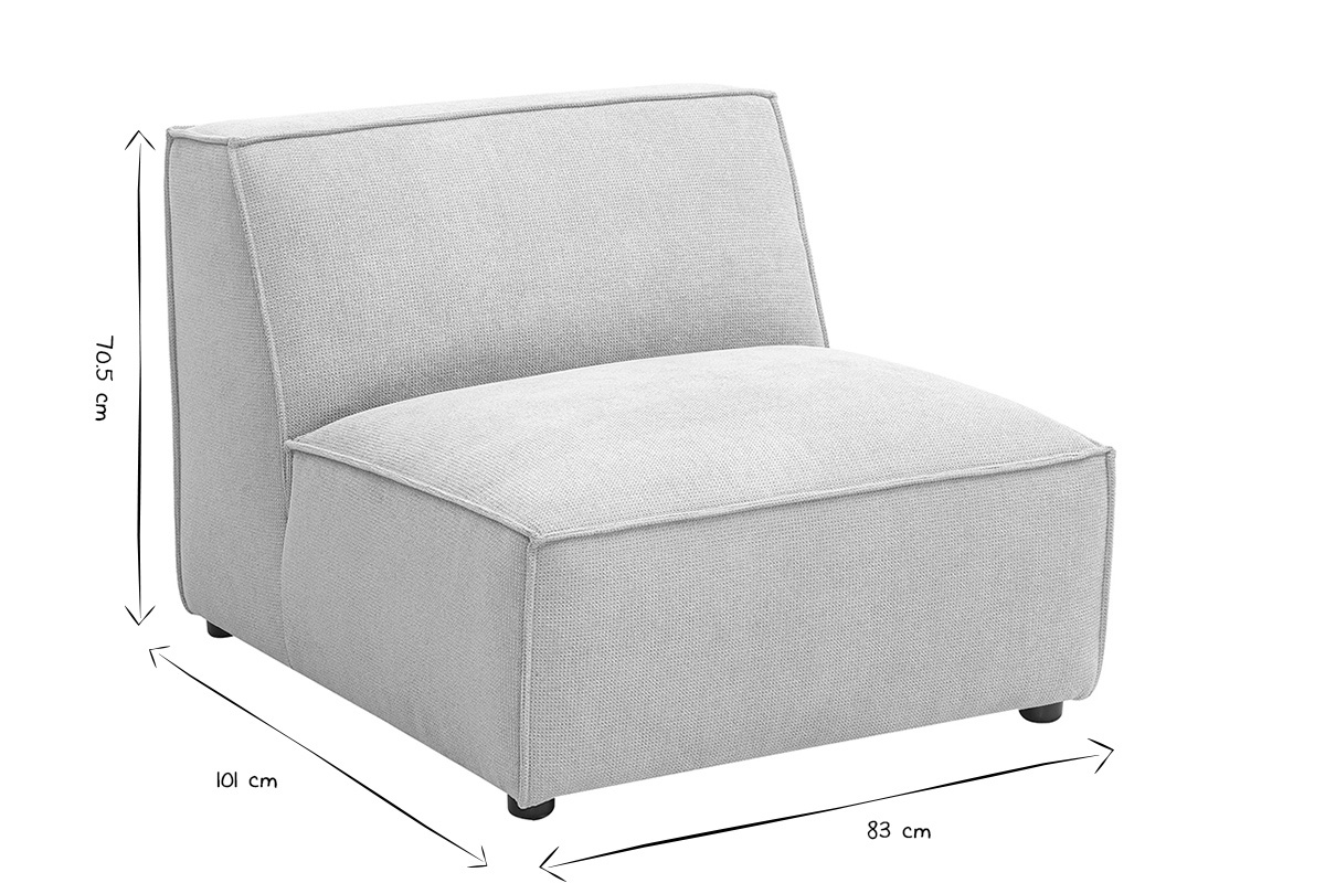 Modul rechts fr Sofa in beigefarbenem Samt-Effekt Textilstoff SPLIT
