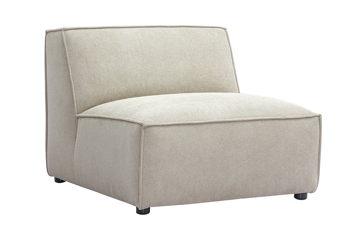 Modul rechts fr Sofa in beigefarbenem Samt-Effekt Textilstoff SPLIT