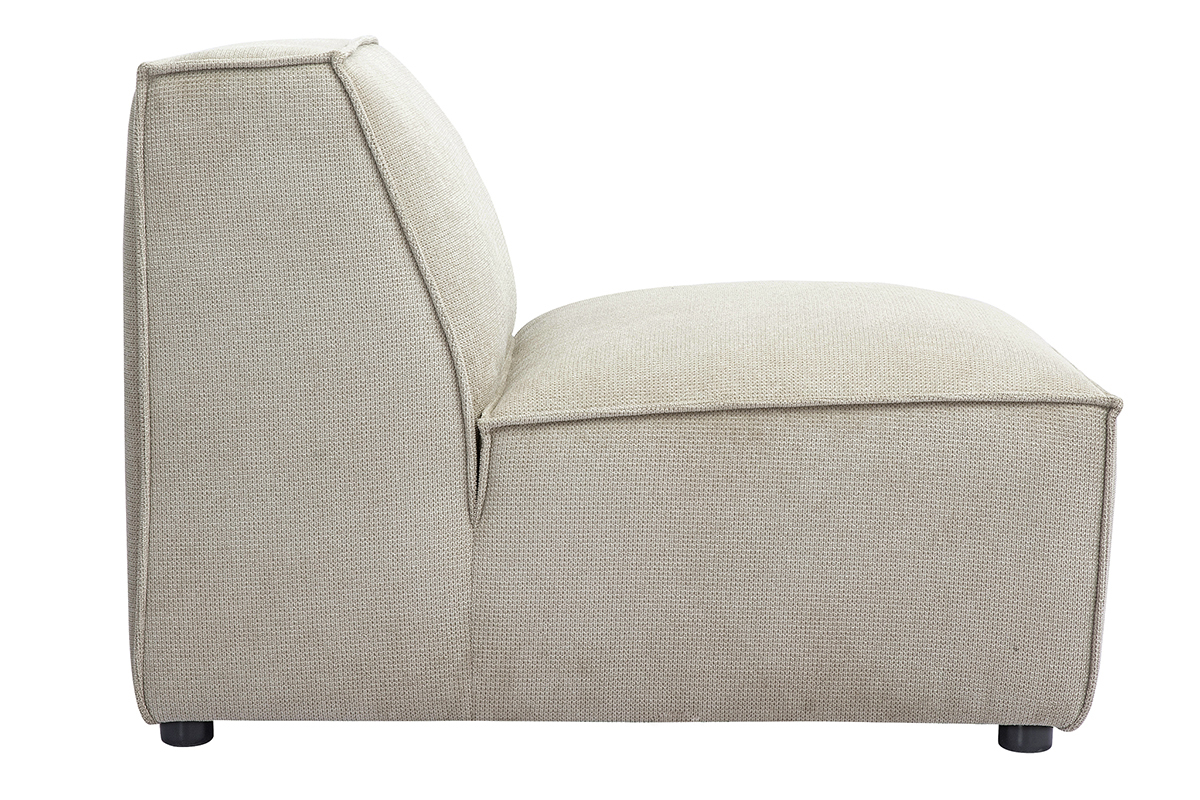 Modul rechts fr Sofa in beigefarbenem Samt-Effekt Textilstoff SPLIT