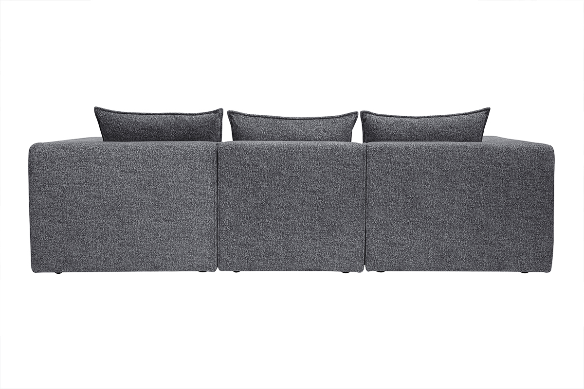 Modulare Ecksofa 4 Sitzpltze aus dunkelgrauem meliertem Stoff KERRY