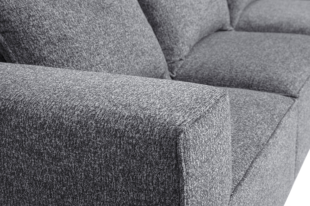 Modulare Ecksofa 4 Sitzpltze aus dunkelgrauem meliertem Stoff KERRY