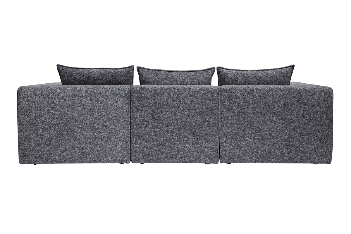 Modulare Ecksofa 4 Sitzpltze aus dunkelgrauem meliertem Stoff KERRY