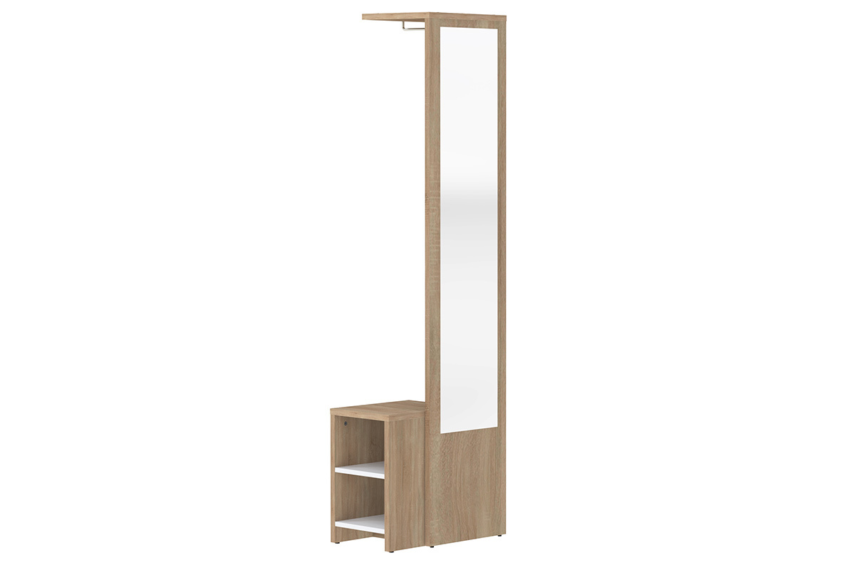 Modulare Eingangseinheit OLLY mit Garderobe, Spiegel und Holzregalen
