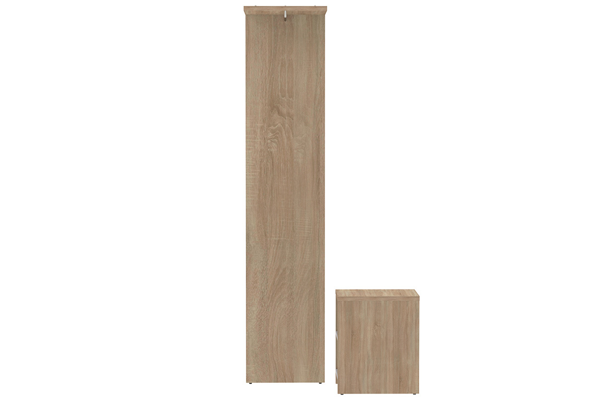 Modulare Eingangseinheit OLLY mit Garderobe, Spiegel und Holzregalen