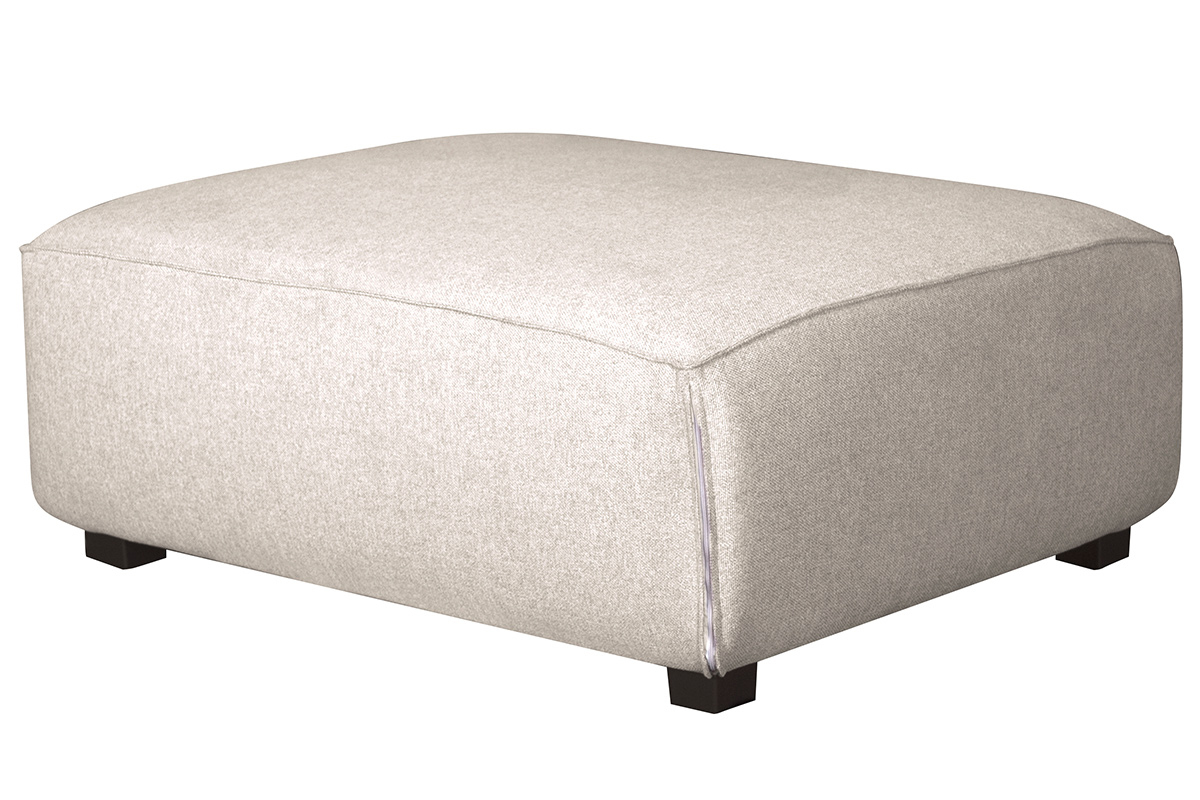 Modulare Sofa-Fusttze aus beigem Stoff PLURIEL