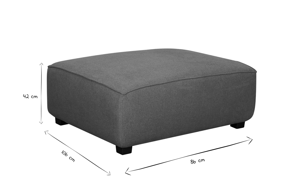 Modulare Sofa-Fusttze aus beigem Stoff PLURIEL